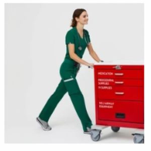 Hunter green fig scrub pants